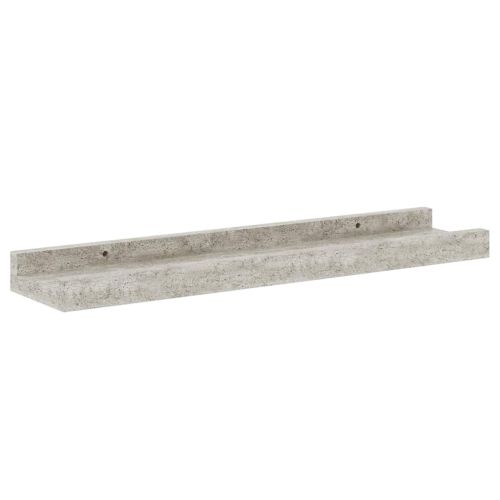 Стенни рафтове, 4 бр, бетонно сиви, 40x9x3 см