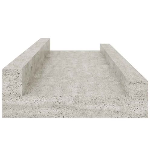 Стенни рафтове, 4 бр, бетонно сиви, 40x9x3 см