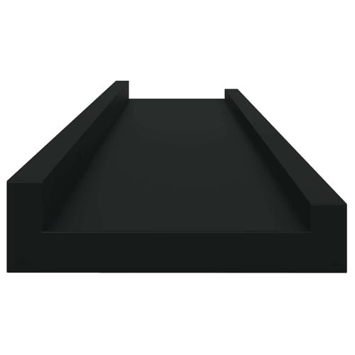 Стенни рафтове, 4 бр, черни, 80x9x3 см
