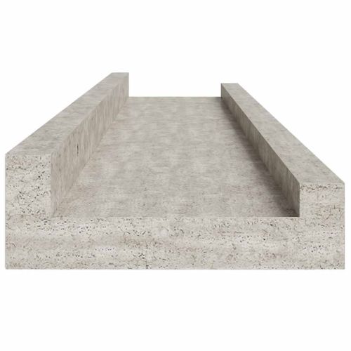 Стенни рафтове, 4 бр, бетонно сиви, 80x9x3 см