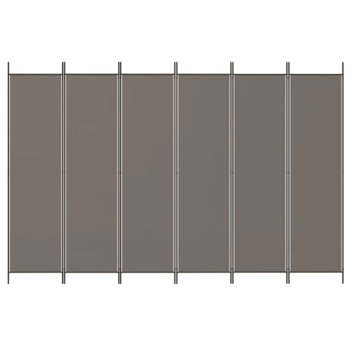 Параван за стая, 6 панела, антрацит, 300x220 cм, текстил