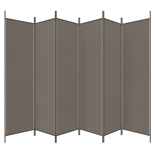 Параван за стая, 6 панела, антрацит, 300x220 cм, текстил