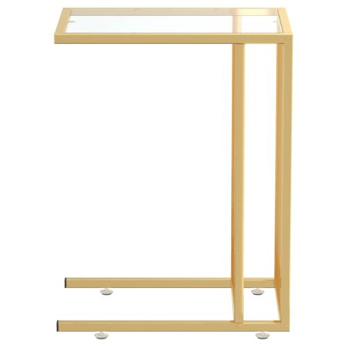 Странична маса за компютър прозрачна 50x35x65см закалено стъкло