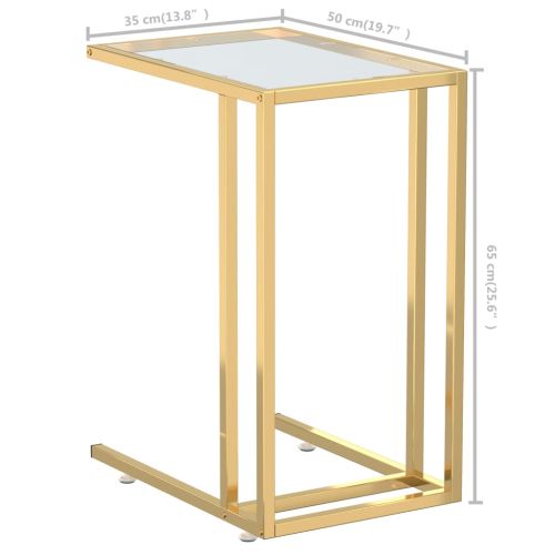 Странична маса за компютър прозрачна 50x35x65см закалено стъкло