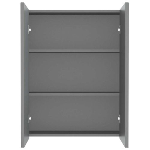 Шкаф с огледало за баня, 60x15x75 см, МДФ, антрацит