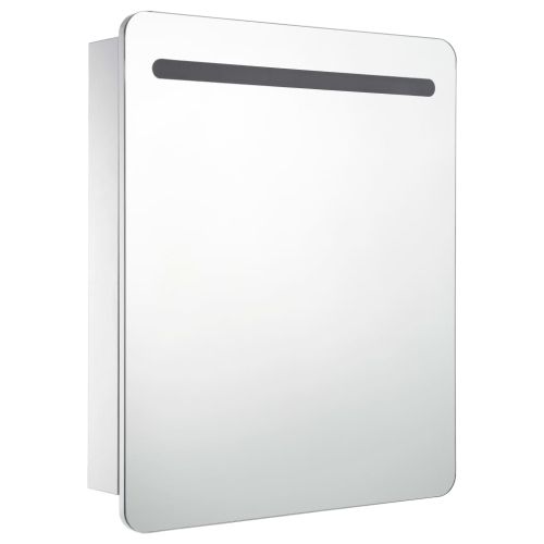 LED шкаф с огледало за баня, 68x9x80 см