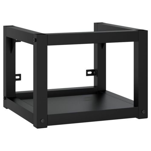 Рамка за мивка за баня стенен монтаж черна 40x38x31 см желязо