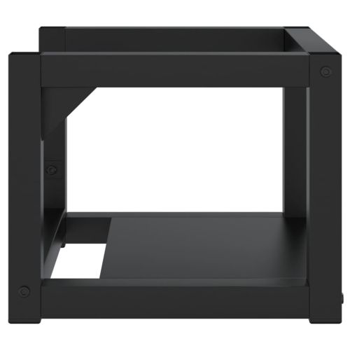 Рамка за мивка за баня стенен монтаж черна 40x38x31 см желязо