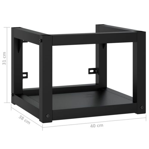 Рамка за мивка за баня стенен монтаж черна 40x38x31 см желязо