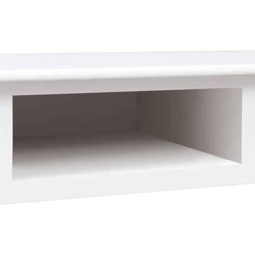 Бюро, бяло, 108x45x76 см, масивна дървесина пауловния