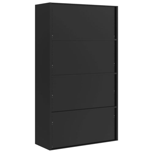 Шкаф за папки черен 105x40x180 см стомана