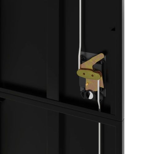 Шкаф за папки черен 105x40x180 см стомана