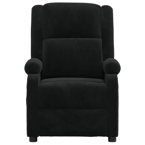 Реклайнер стол, черен, кадифе
