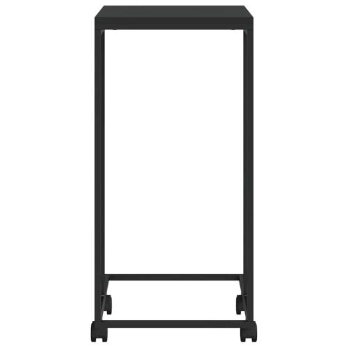 Помощна маса с колелца черна 40x30x63,5 см инженерно дърво