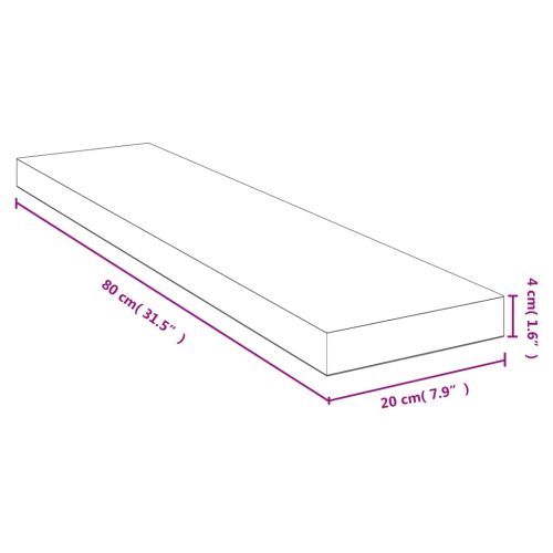 Стенен рафт 80x20x4см бамбук