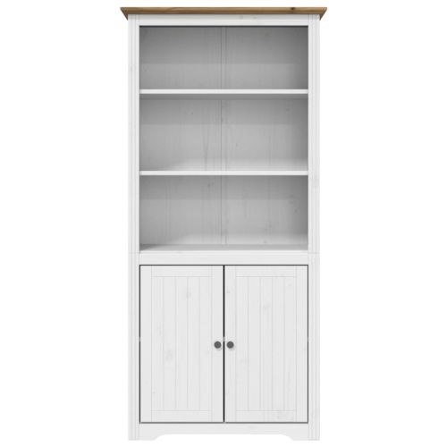 Етажерка за книги BODO бяло и кафяво 82x40x173 см бор масив