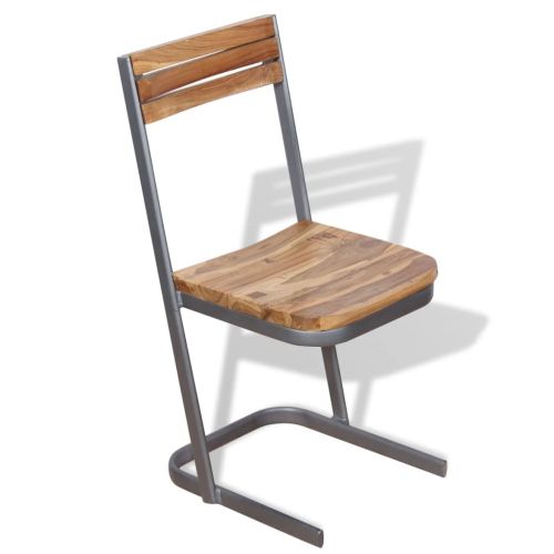 Трапезни столове, 2 бр, тиково дърво масив