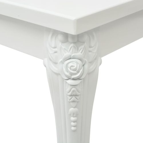 Маса за кафе, 115x65x42 cм, силен гланц, бяла
