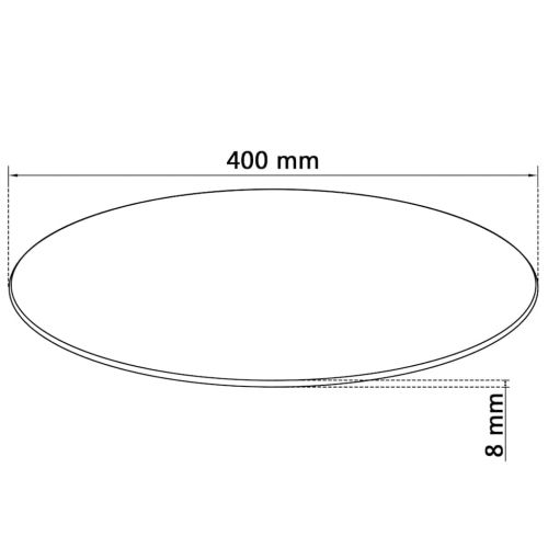 Темпериран стъклен плот за кръгла маса, 400 мм