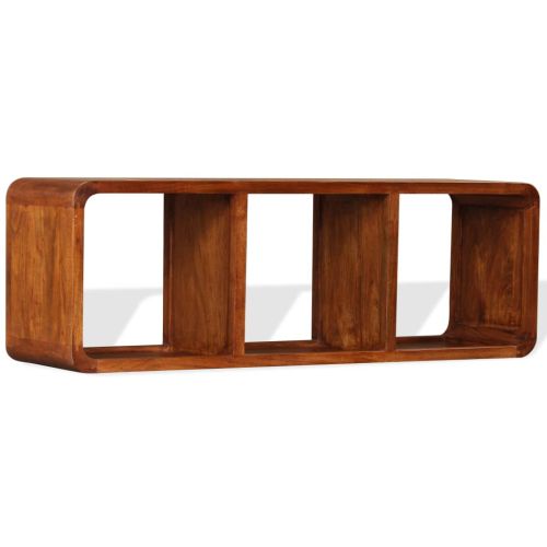 ТВ шкаф масивно дърво с меден финиш 120x30x40 см