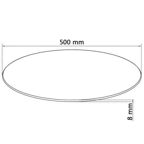 Темпериран стъклен плот за кръгла маса, 500 мм