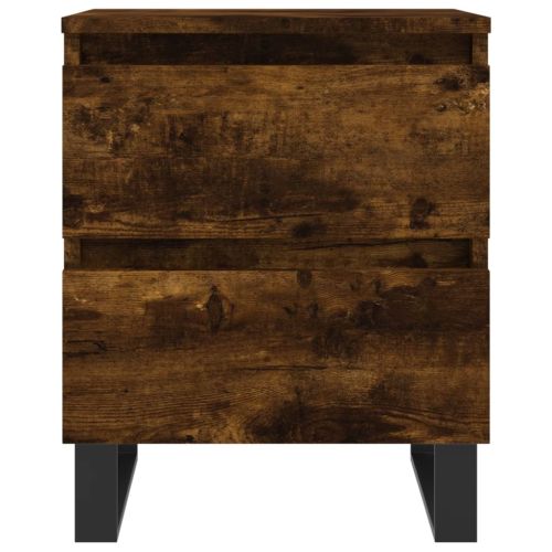 Нощно шкафче опушен дъб 40x35x50 см инженерно дърво