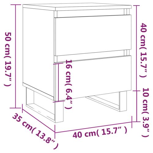 Нощно шкафче опушен дъб 40x35x50 см инженерно дърво