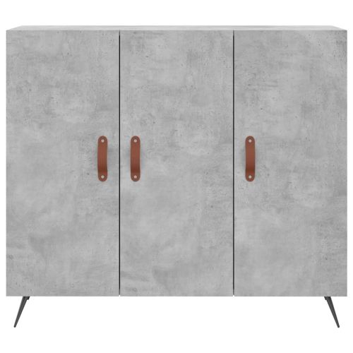 Сайдборд, бетонно сив, 90x34x80 см, инженерно дърво