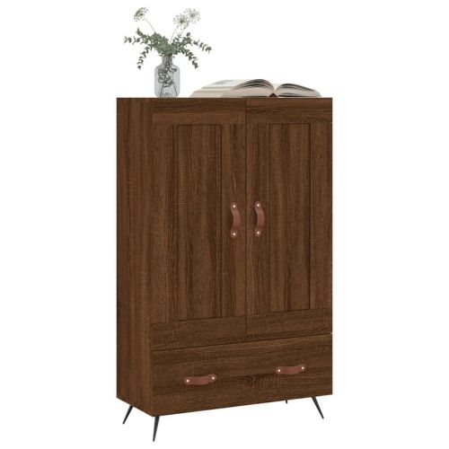 Висок шкаф, кафяв дъб, 69,5x31x115 см, инженерно дърво