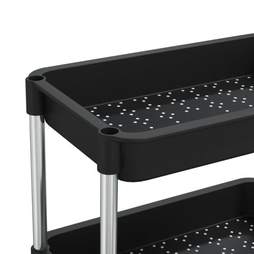 Кухненска количка на 5 нива, черна, 42x29x128 см, желязо и ABS