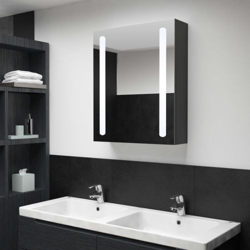 LED шкаф с огледало за баня, 50x13x70 см