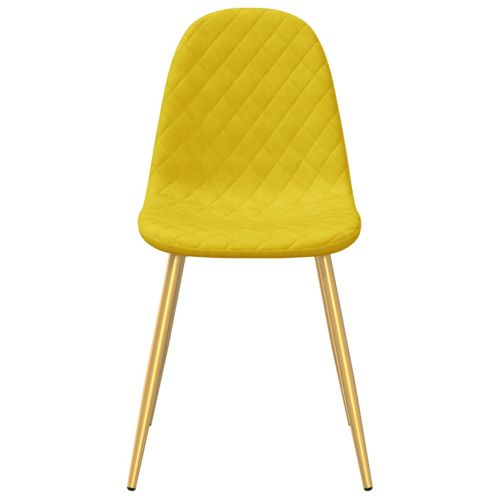 Трапезни столове, 2 бр, горчица, кадифе