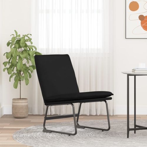 Стол шезлонг, черен, 52x75x76 см, текстил