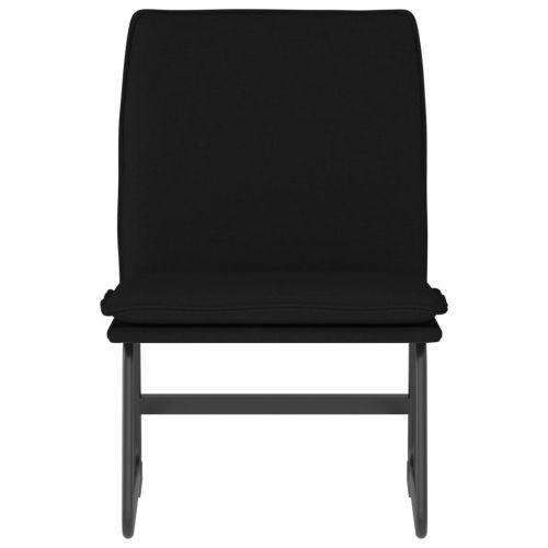 Стол шезлонг, черен, 52x75x76 см, текстил