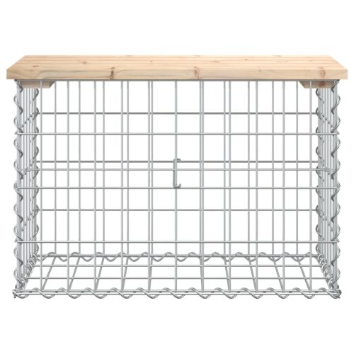 Градинска пейка дизайн габион 63x31,5x42 см борово дърво масив