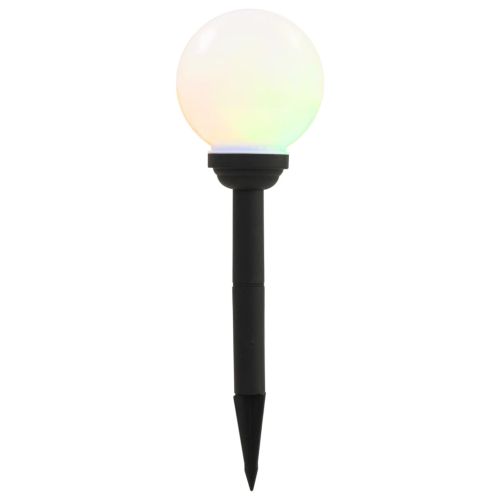 Градински соларни лампи, 4 бр, LED, сферични, 15 см, RGB
