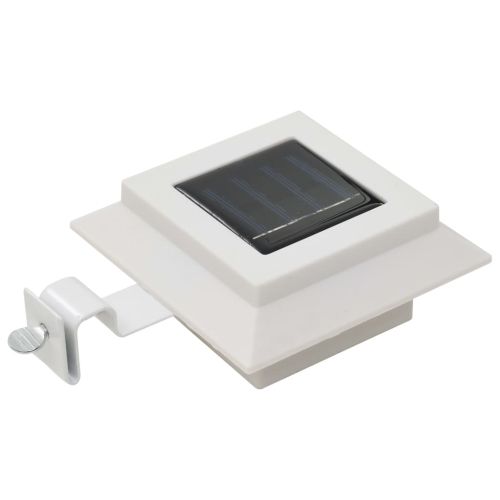 Градински соларни лампи, 6 бр, LED, квадратни, 12 см, бели