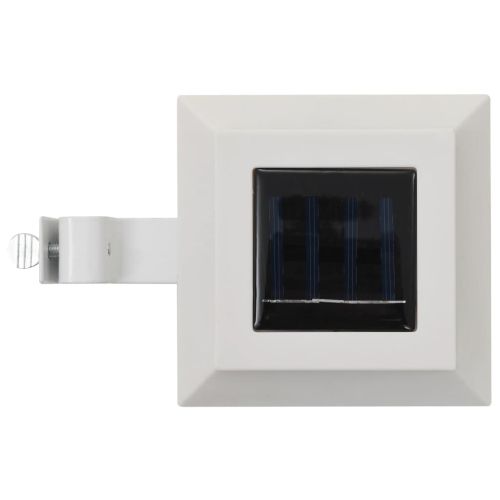Градински соларни лампи, 6 бр, LED, квадратни, 12 см, бели