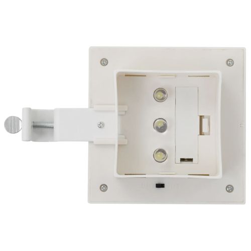 Градински соларни лампи, 6 бр, LED, квадратни, 12 см, бели