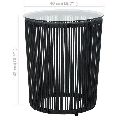 Бистро комплект от 3 части с възглавници, PE ратан, черен