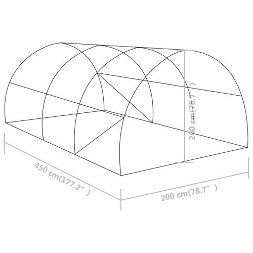 Оранжерия 9 м² 4,5x2x2 м