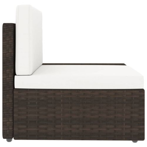 Триместен модулен диван, полиратан, кафяв
