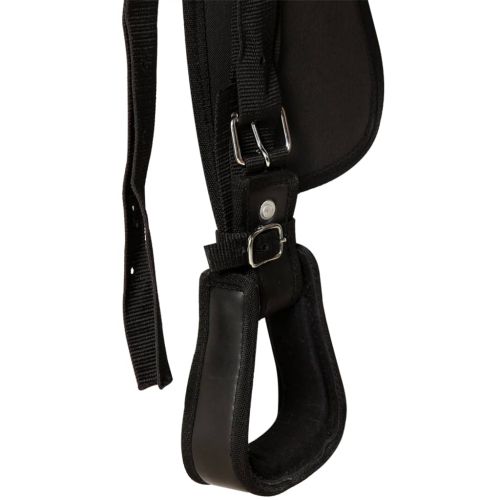 Уестърн седло, оглавник и опас, естествена кожа, 13", черно