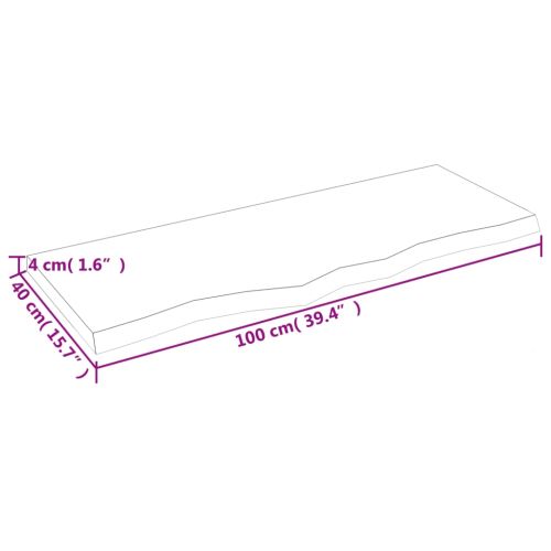 Плот за баня светлокафяв 100x40x(2-4) см обработено дърво масив