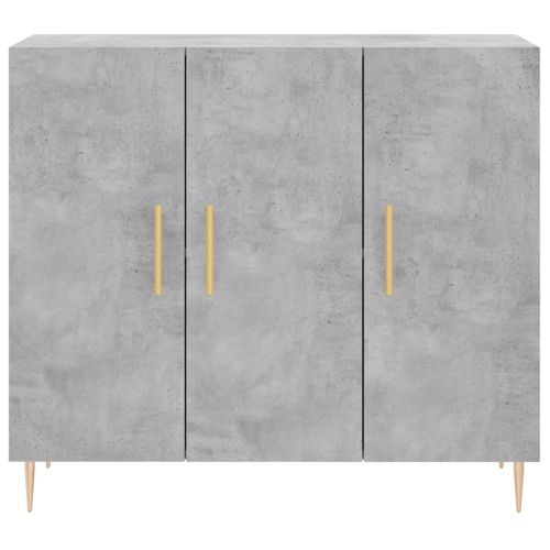 Сайдборд, бетонно сив, 90x34x80 см, инженерно дърво