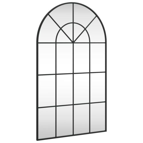 Стенно огледало, черно, 60x100 см, арка, желязо