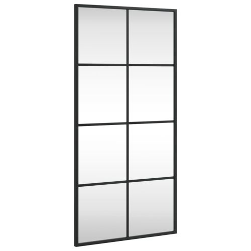 Стенно огледало, черно, 40x80 см, правоъгълно, желязо