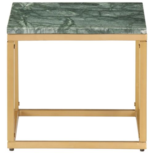Кафе маса зелена 40x40x35 см естествен камък мраморна текстура