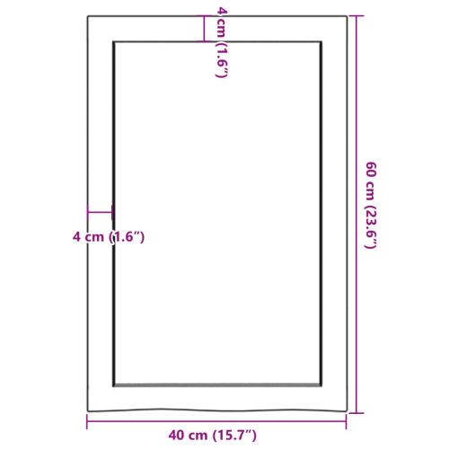 Плот за баня светлокафяв 40x60x(2-4) см обработено дърво масив