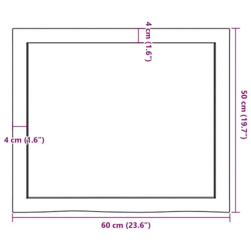 Плот за баня светлокафяв 60x50x(2-4) см обработено дърво масив